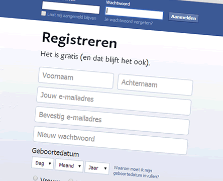 facebook account registreren